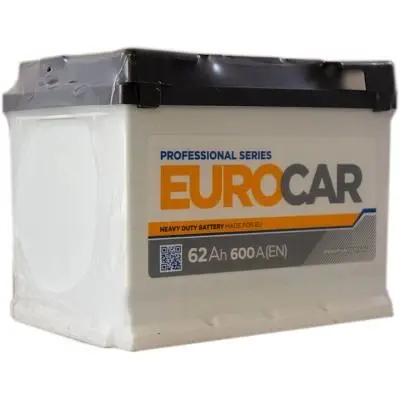 Акумулятор автомобільний EUROCAR (6СТ-62АЗ (1) (+/-) (L2) 600А 12V (E) - фото 2