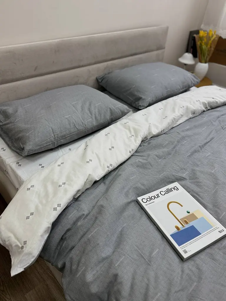 Комплект постільної білизни Ecotton двоспальний 180х215 см двосторонній сірий (23678) - фото 6