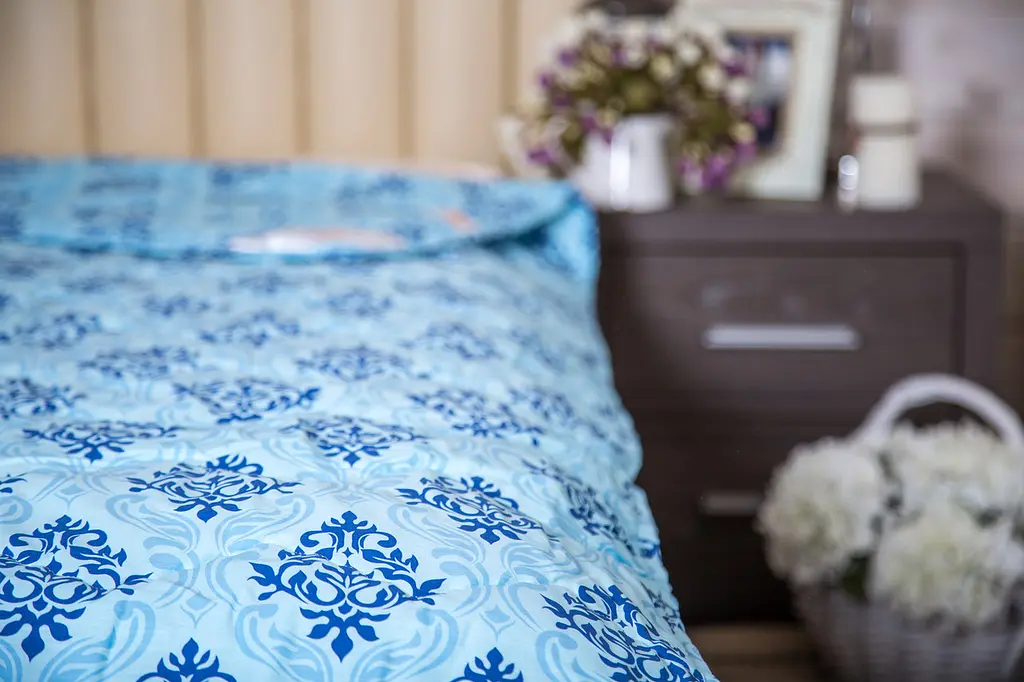 Ковдра Ecotton двоспальна 172х205 см антиалергенна стьобана з бязі блакитне 40-0606 blue (3872)