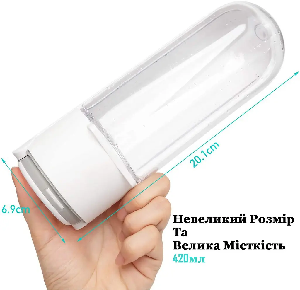 Пляшка для собак Redminut 420 мл поїлка для води портативна в дорогу для вигулу, білий - фото 4
