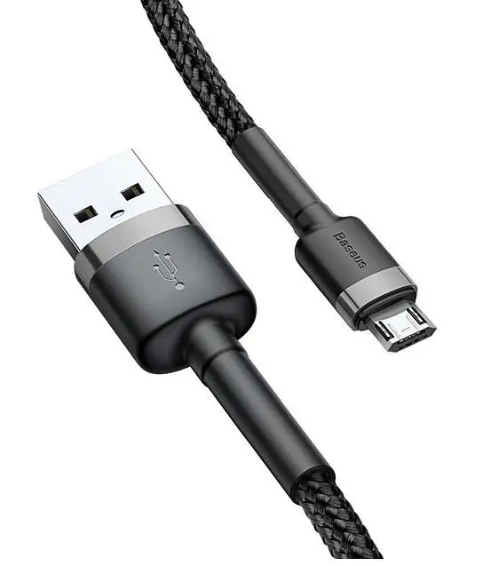 Кабель Baseus Cafule Cable USB for Micro 2.4A 0.5 м Grey/Black (CAMKLF-AG1) - фото 3