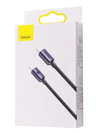 Кабель Baseus Crystal Shine Series Fast Charging Data Cable Type-C to Type-C 100W 1.2m Black (CAJY000601) - фото 2
