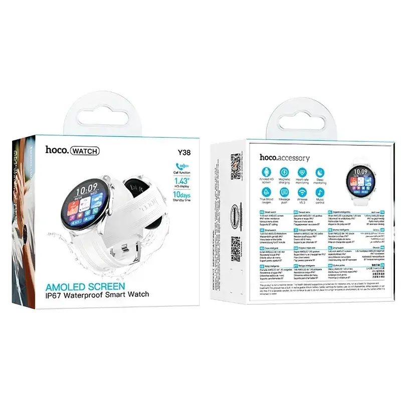 Смарт-годинник HOCO Y38 AMOLED 36mm. 300 mAh. (call version) Silver 6942007672054 - фото 2