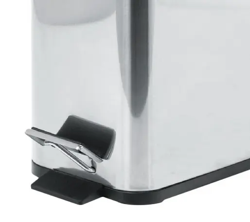 Відро для сміття Zerix Sansa-TC0105 SS Color з плавним закриттям прямокутне 5 л нержавійка (ZX5893)  - фото 3