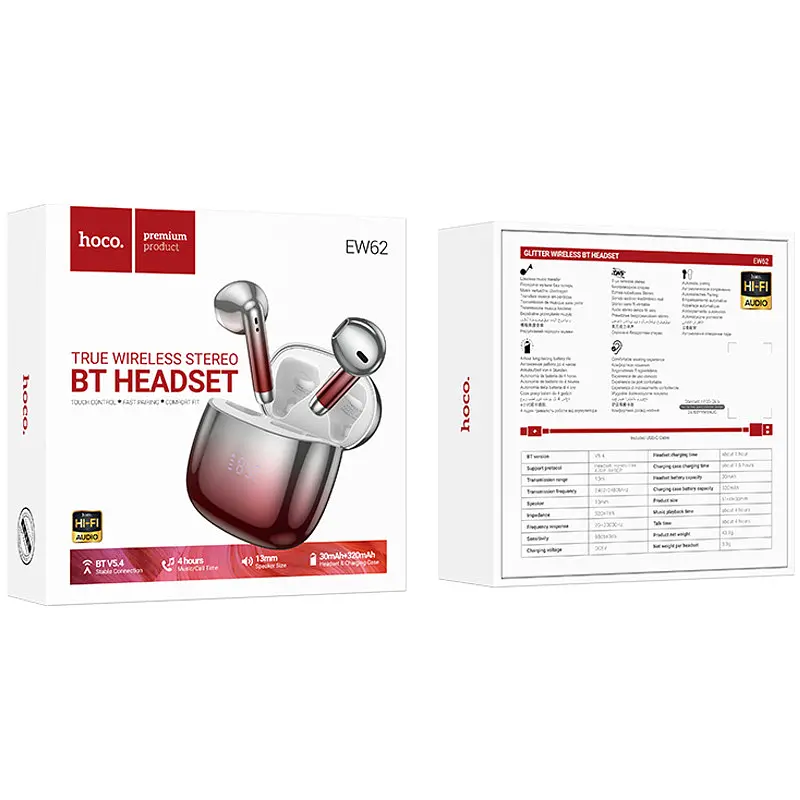 Беспроводные TWS наушники Hoco EW62 Glitter - фото 4