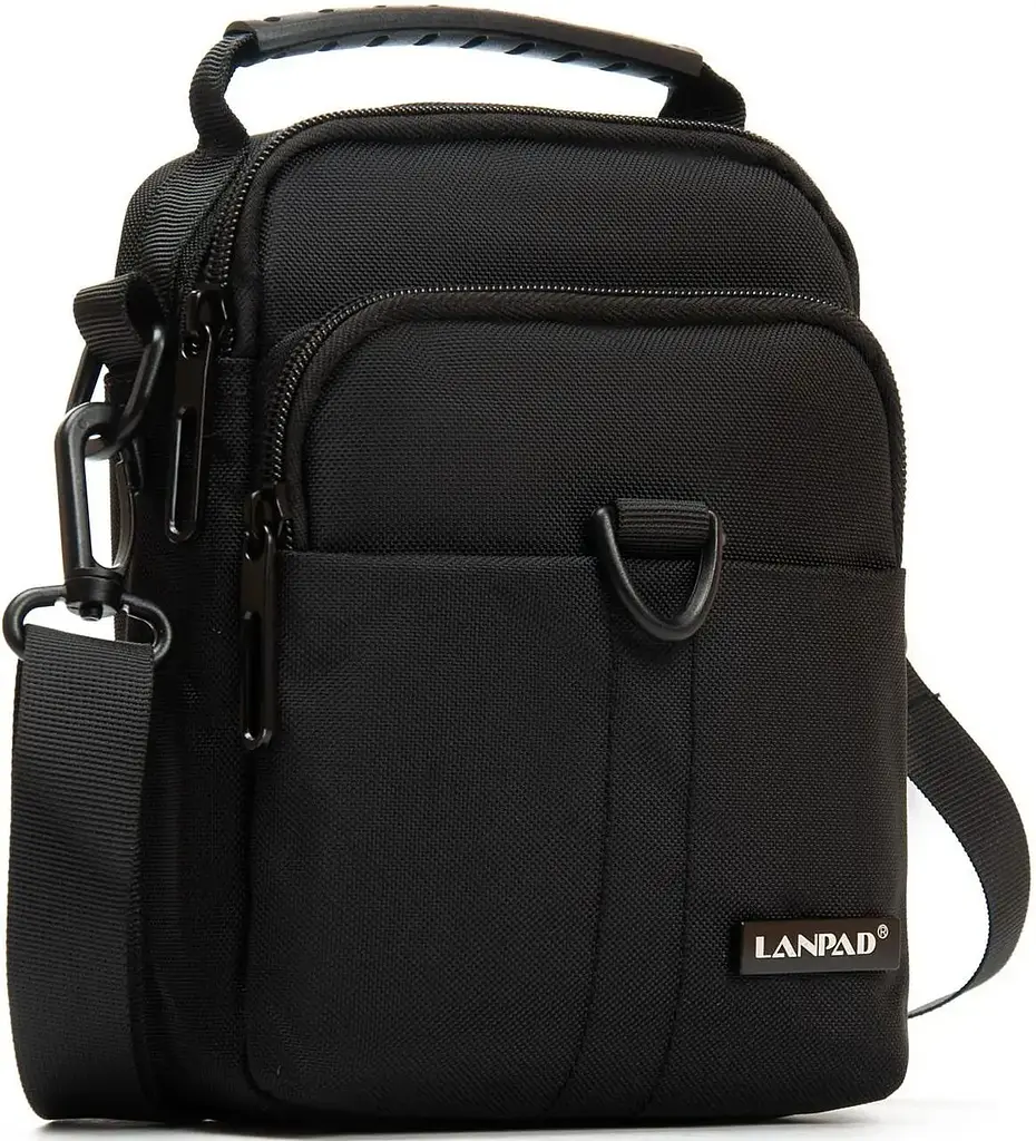 Сумка тканинна LANPAD чоловіча 15х20х8 см Чорний (LAN7685 black)