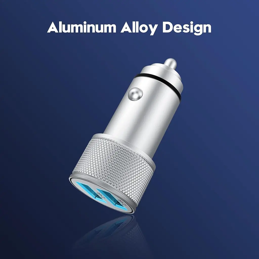 Автомобільний USB зарядний пристрій 5V/2.4A з двома портами та кабелем USB-C 1 м - фото 2
