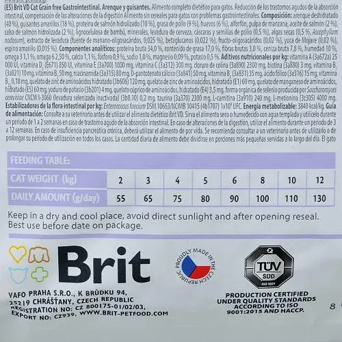 Сухий корм Brit GF VetDiet Cat Gastrointestinal для кішок, у разі порушень травлення, із оселедецем, лососем, яйцем і горохом, 2 кг - фото 6