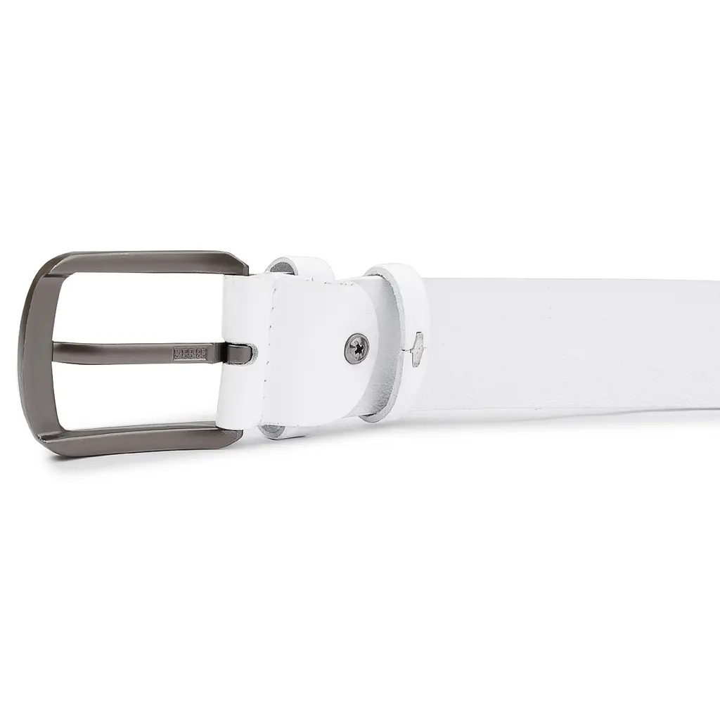Ремінь шкіряний унісекс 20729 Vintage білий 124 см - фото 3