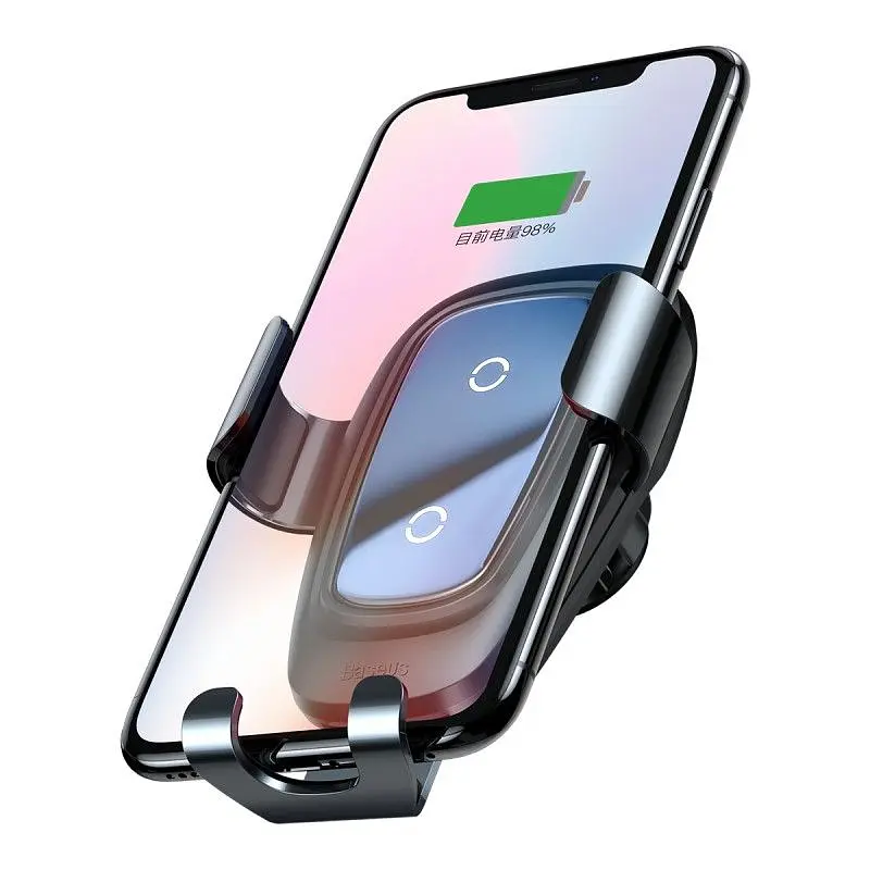 Автотримач із бездротовою зарядкою Baseus Metal Wireless Charger Gravity Car Mount Tarnish (WXYL-B0A) [64547] - фото 2
