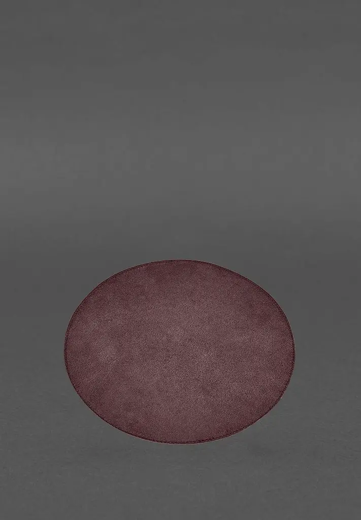 Круглый коврик для мышки из натуральной кожи бордовый краст - фото 5