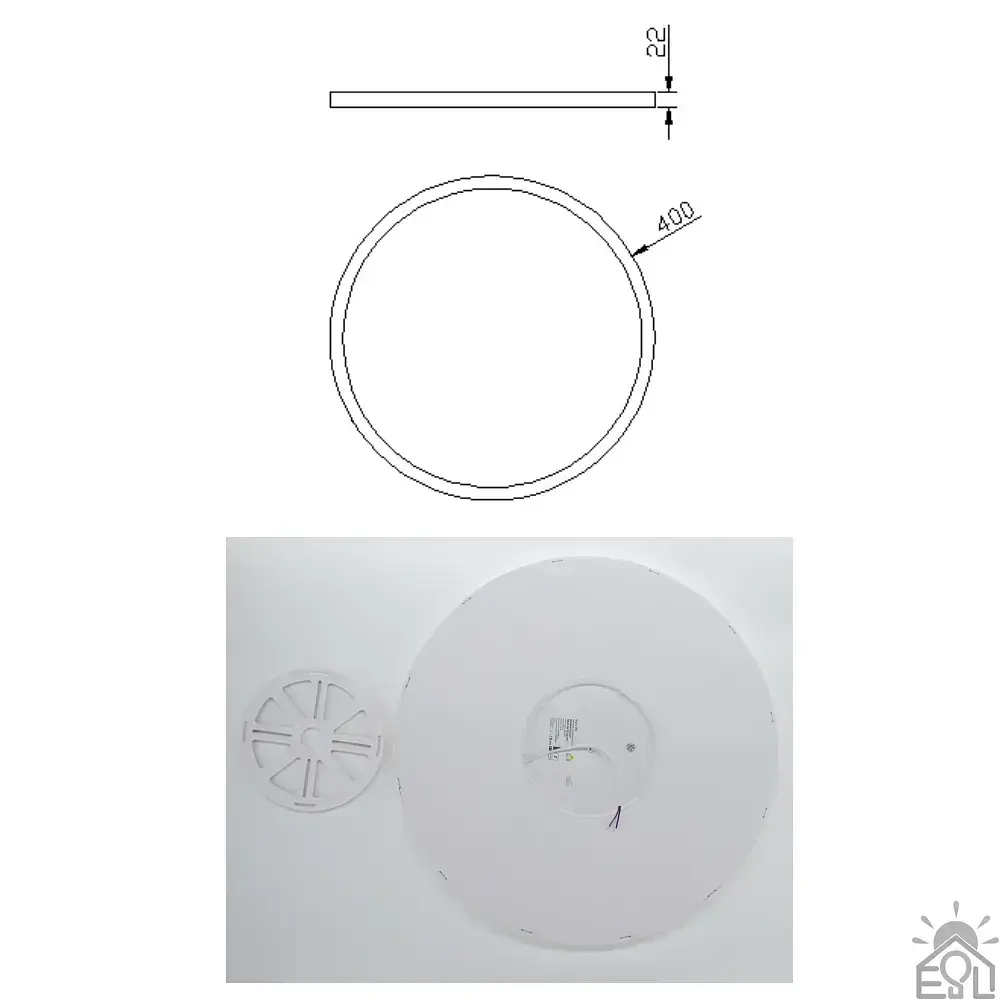 Накладний світлодіодний світильник OKO 54W R-ON/OFF 400×25-WHITE-220-IP20 ESLLSE - фото 6