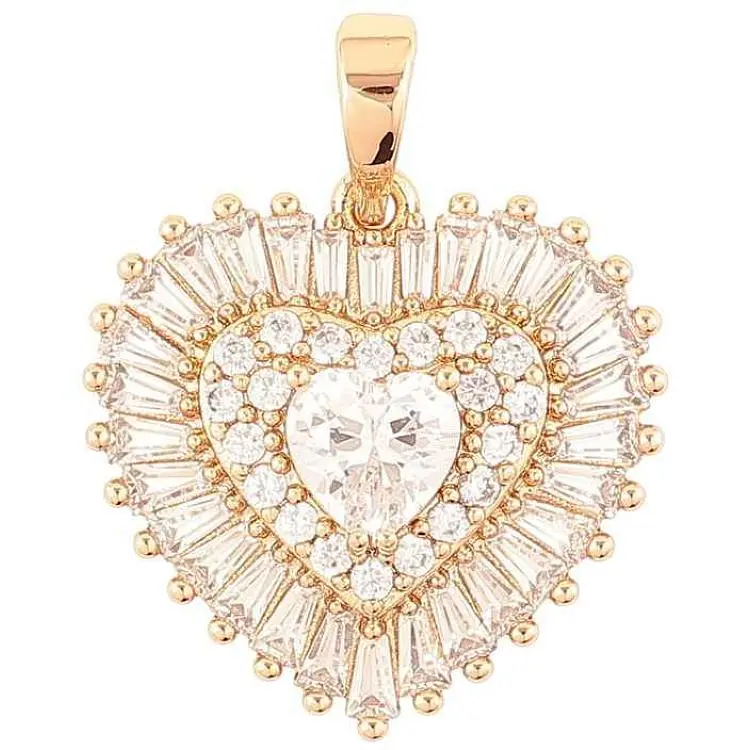 Кулон XUPING Позолота 18K «Сердечко з інкрустацією цирконієм» для ланцюжка до 6мм (262252)