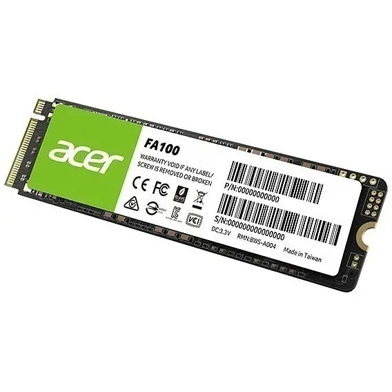 SSD 256Gb Acer FA100 M.2 2280 NVMe 1.4 PCIe Gen 3x4 3D NAND, Retail - фото 3