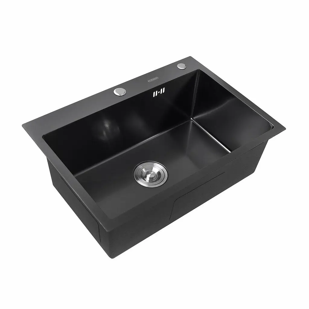 Кухонна мийка Platinum Handmade 65x45 PVD чорна (сифон круглий 3.0/0.8) - фото 3
