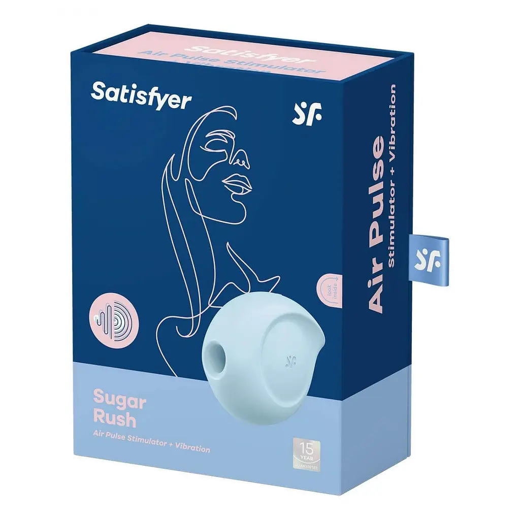 Вакуумный стимулятор клитора с вибрацией Satisfyer Sugar голубой - фото 7