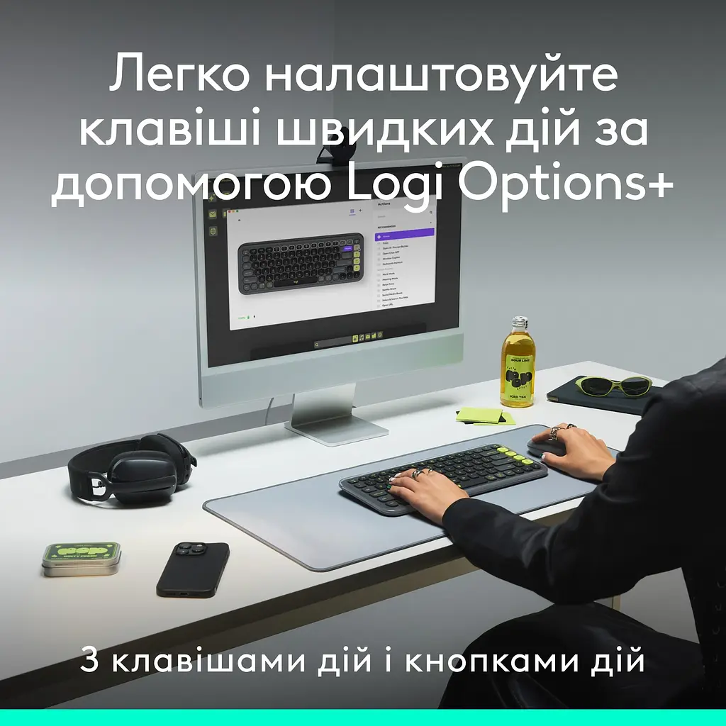 Комплект (клавіатура, миша) бездротовий Logitech Pop Icon Combo Rose (920-013142) - фото 5