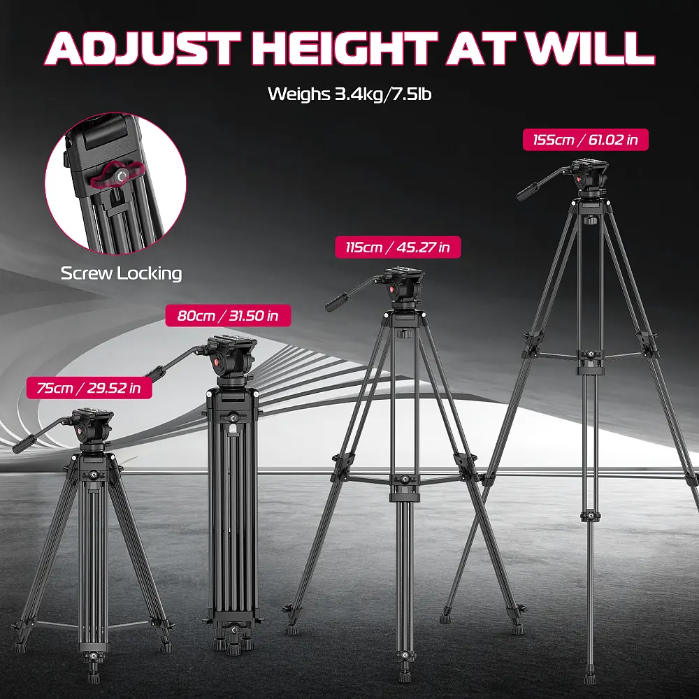 Штатив Ulanzi MT-81 Tripod (80-155cm) Black (T080GBB1) - фото 3