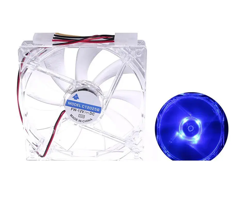 Кулер корпусний Voltronic C12025B Fan DC sleeve fan 4-контактний 120 мм LED Blue - фото 2
