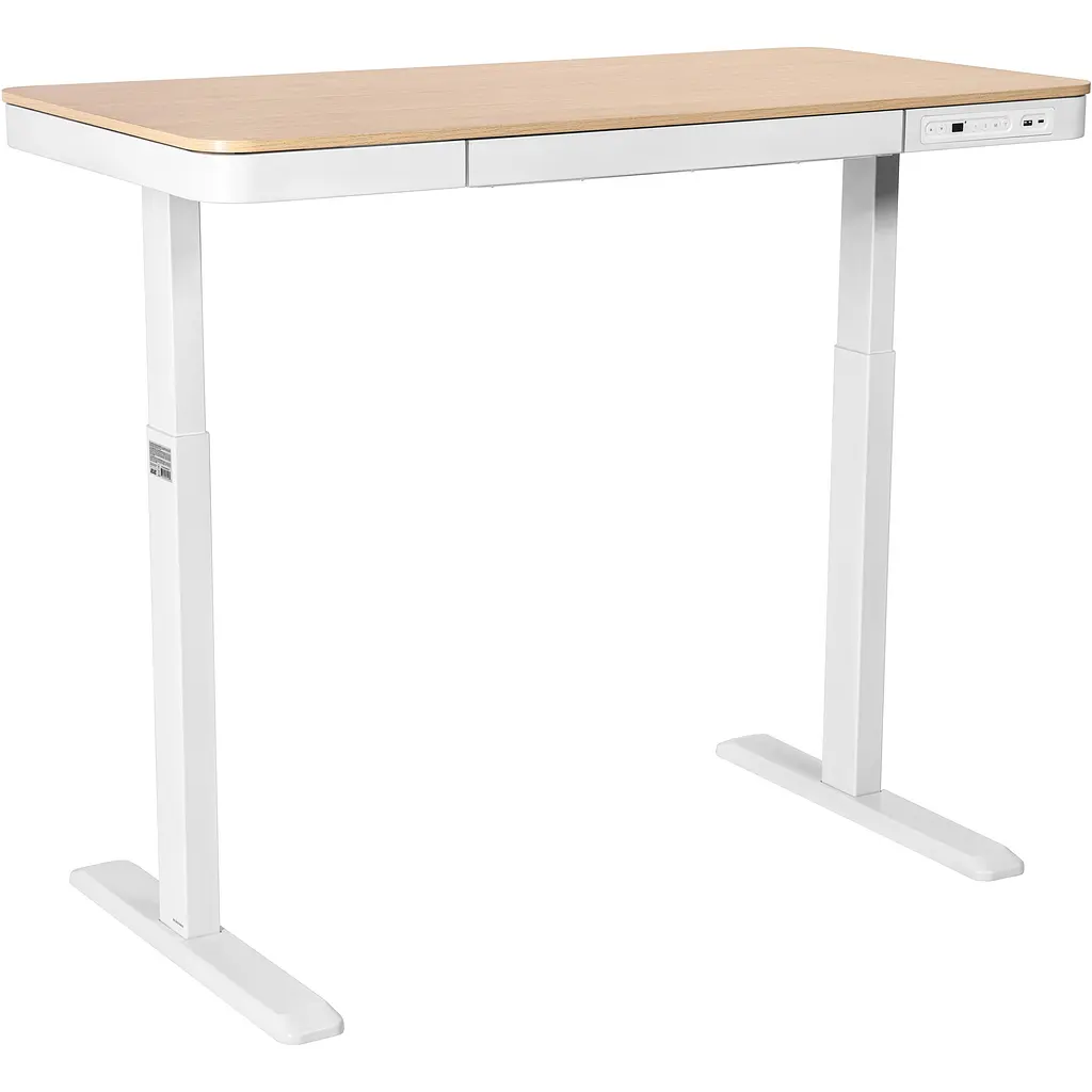 Стіл комп'ютерний 2E СЕ218D-MOTORIZED, регулювання висоти, електропривід 220В, (USB-A/USB-C), 72/120х118x60 см, бежевий - фото 3