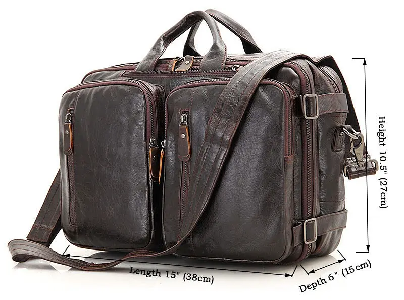 Сумка кожаная мужская Vintage 38х27х15 см sum0012448 - фото 3