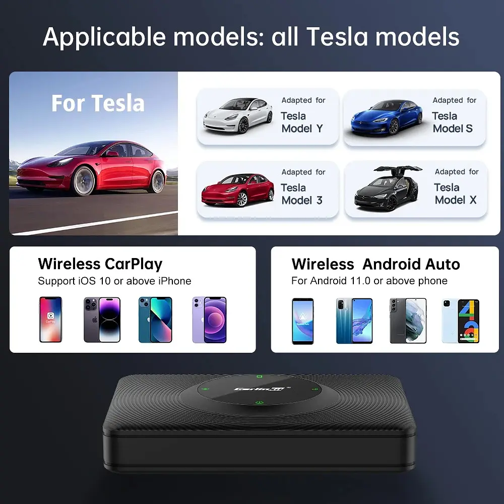 USB-адаптер CarlinKit T2C для Tesla для бездротового Apple CarPlay / Android Auto - фото 8