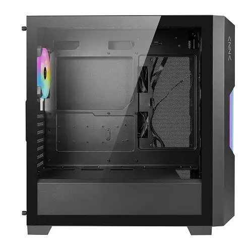 Корпус AZZA GUARDIAN GLASS, Black, без БП, Mid Tower, для E-ATX/ATX/Micro ATX/Mini ITX, Type-C/2xUSB 3.0, макс. CPU – 170 мм/VGA – 400 мм, 1x120 мм ARGB, боковая панель из закаленного стекла (CSAZ-520BG) - фото 2