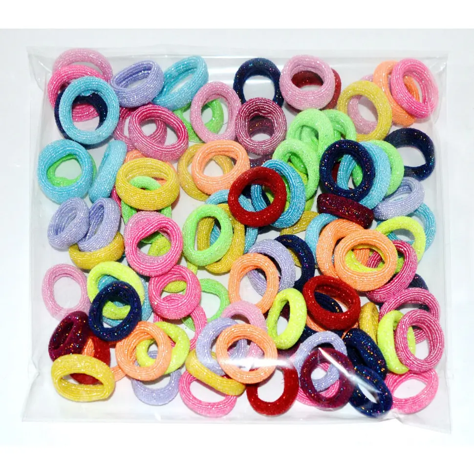 Набір резинок для волосся La-beauty "Люрекс" 0307-970-1 різнокольорові, 100 штук - фото 2