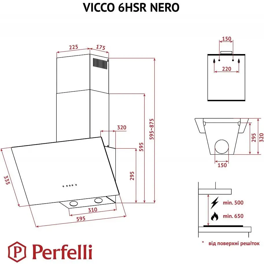 Витяжка Perfelli Vicco 6HSR Nero - фото 10