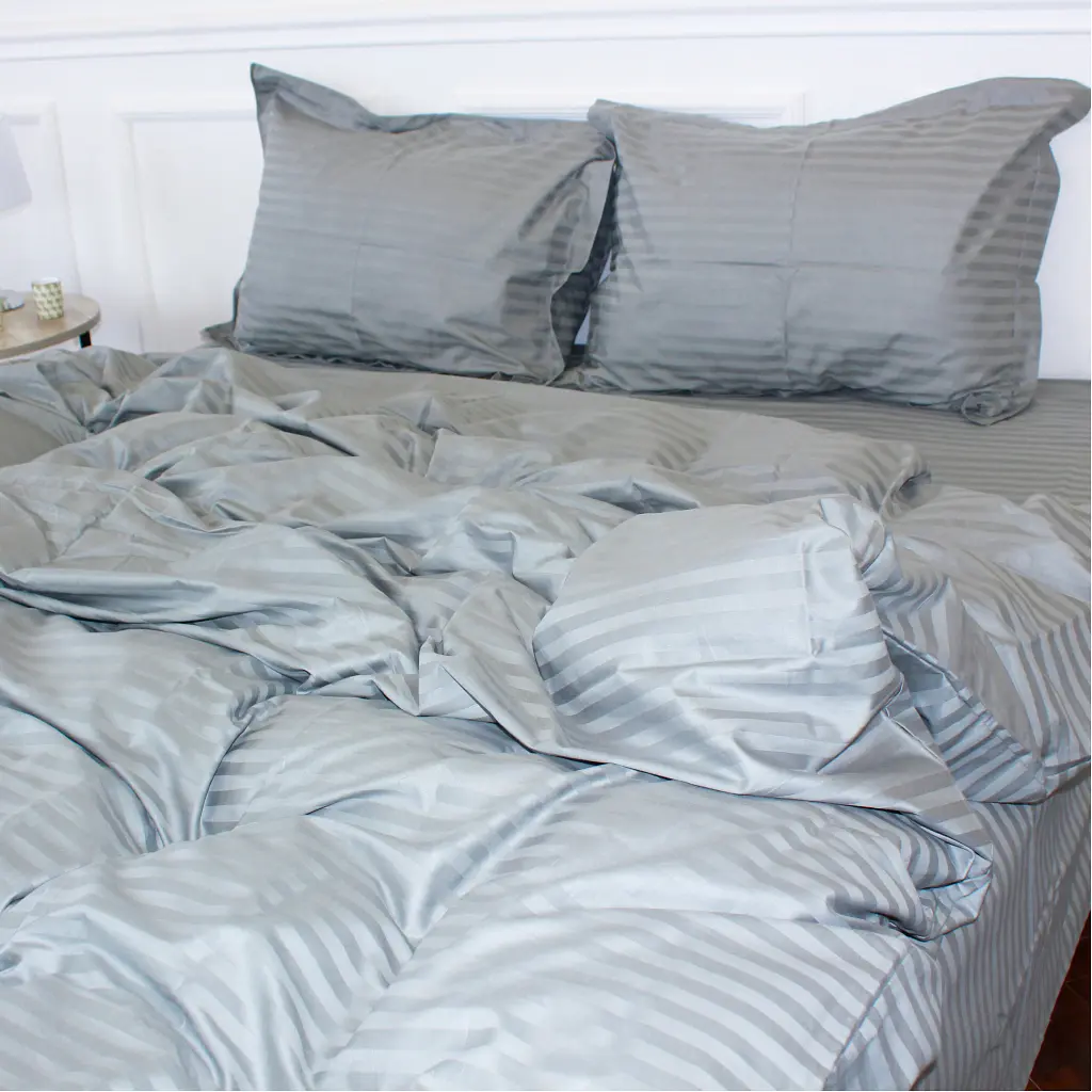 Постільна білизна MirSon Satin Stripe 30-0010 Light Gray 110х140 дитячий (2200005246146) - фото 2