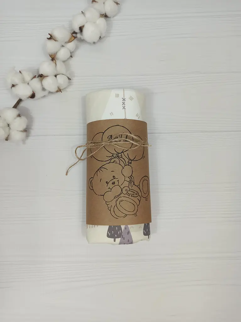 Пелюшка дитяча багаторазова непромокальна a.l.babybox Звірі індіанці в горах 80x100 см Беж (NV 18148425) - фото 3
