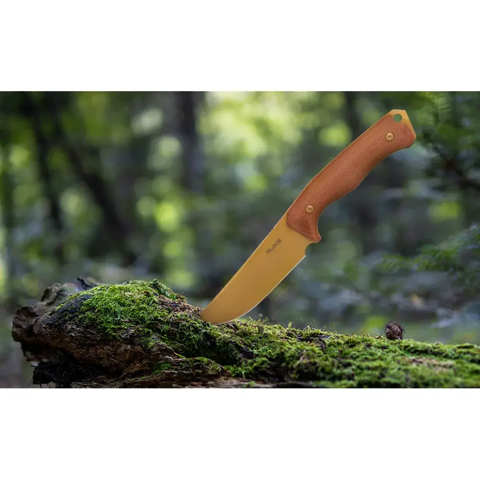 Ніж фіксований мисливський Ruike F186-MN, (11.8 см) D2 / Micarta коричневий - фото 10