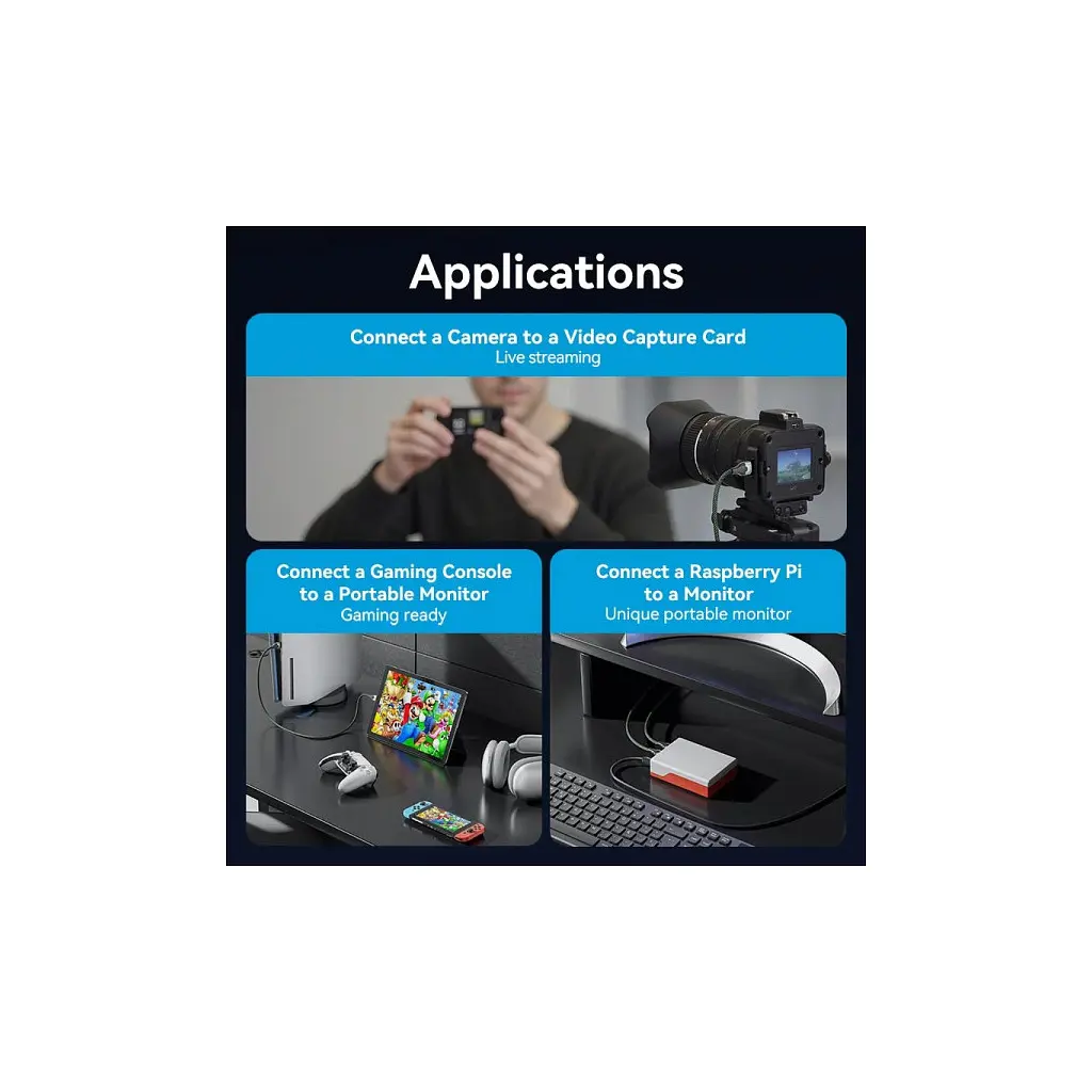 Кабель мультимедійний Vention HDMI M - HDMI micro M V2.0 8K 60Hz зелений 1 м (AGKGF) - фото 8