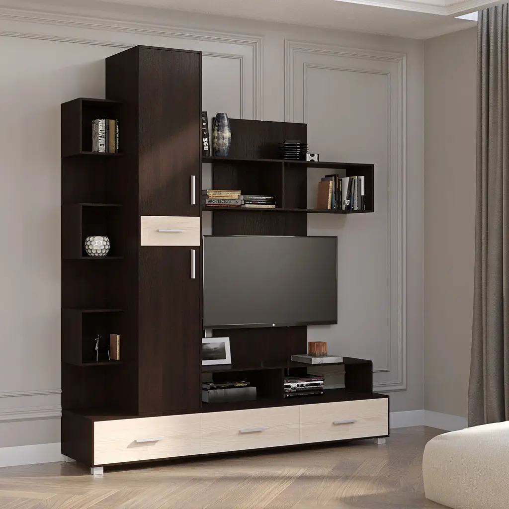 Стінка для вітальні Еверест Бриз з ТВ нішою Венге/Дуб молочний (DTM-2246) - фото 2