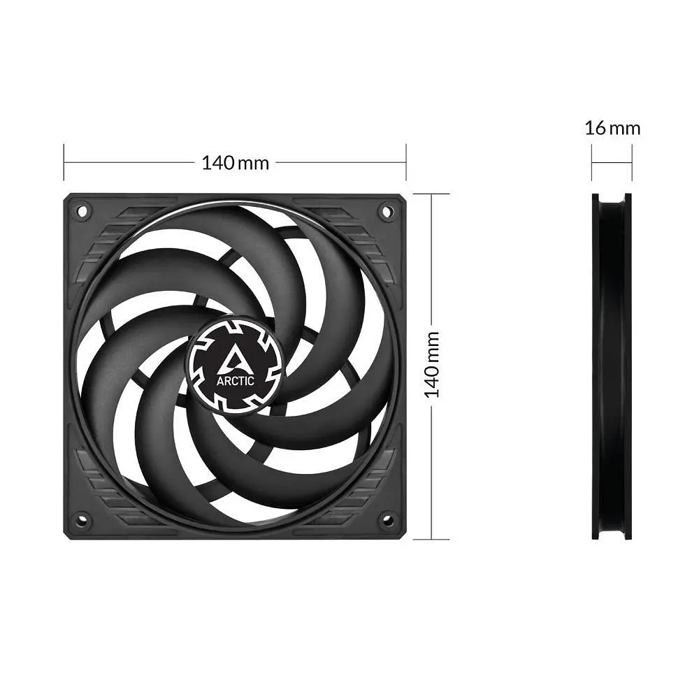 Корпусний вентилятор 140 мм Arctic P14 SLIM PWM PST ACFAN00268A Black - фото 6