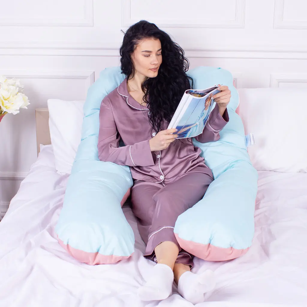 Подушка MirSon для вагітних і відпочинку Eco Line №8016 U-подібна Dusty Rose (2200006178415) - фото 7