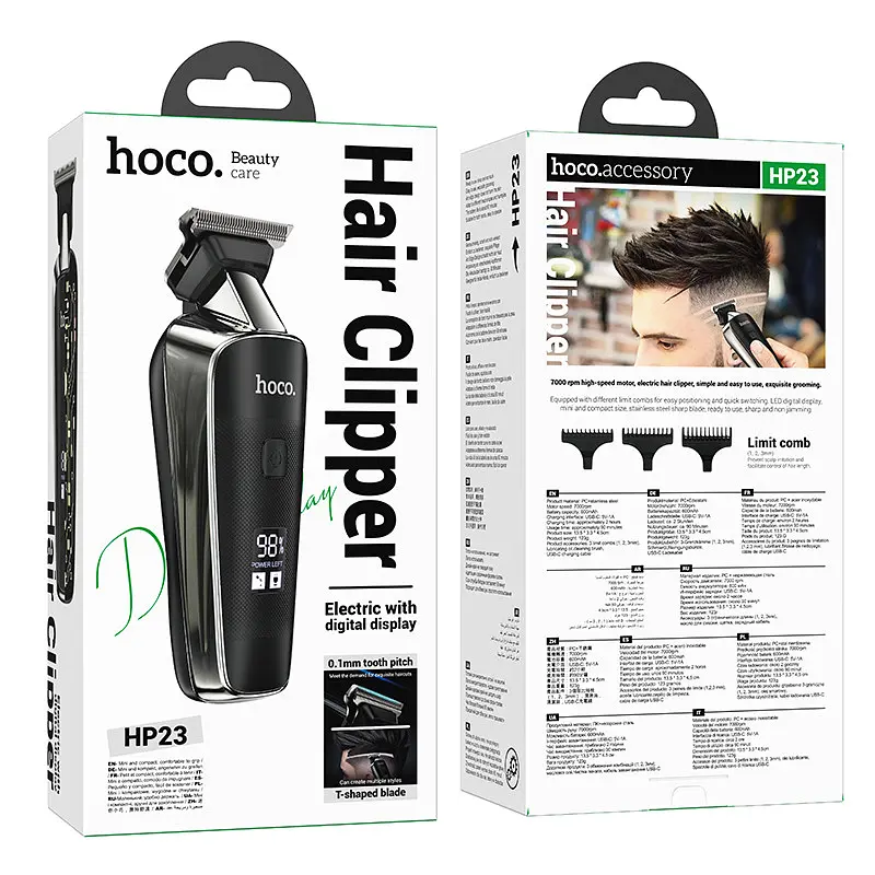 Машинка для стрижки HOCO HP23 Diamond engraving electric hair clipper черный - фото 2