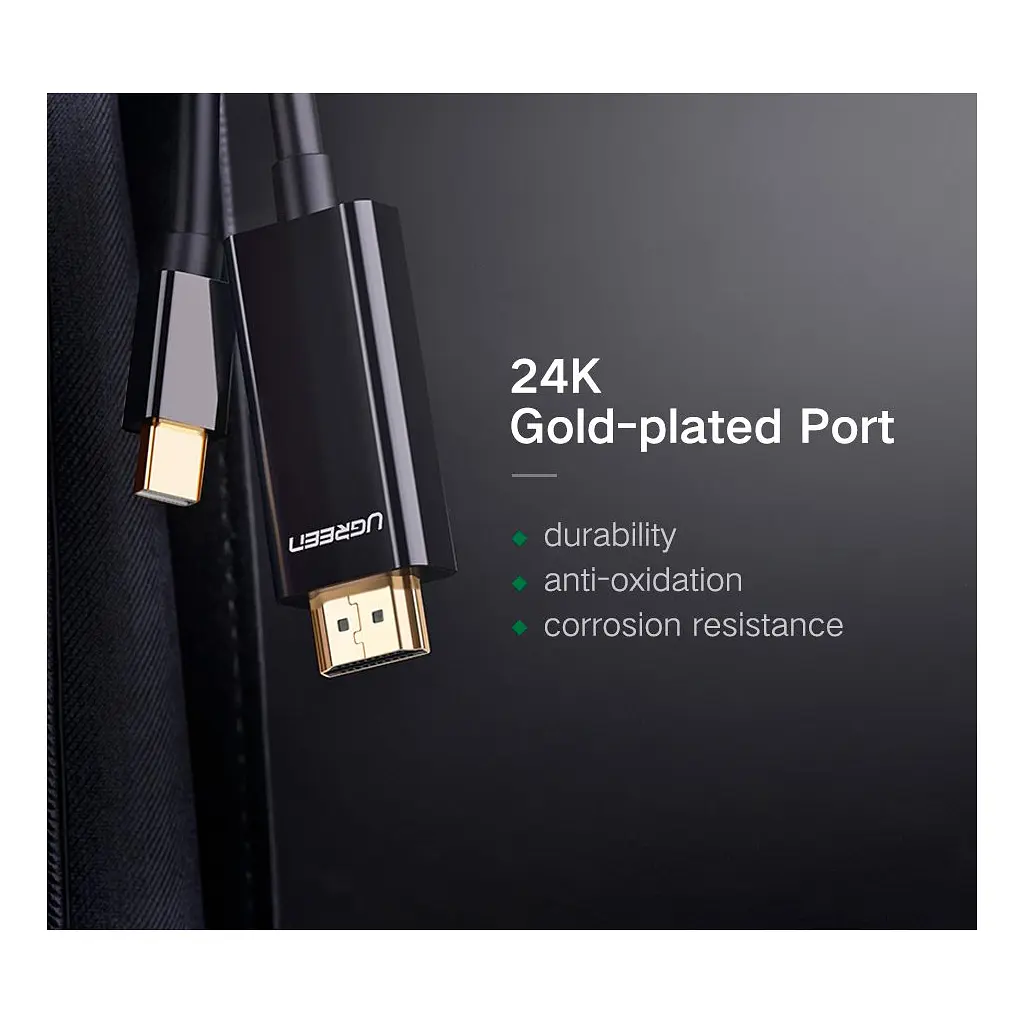 Кабель мультимедійний miniDisplayPort M to HDMI M 1.5m MD101 4K black Ugreen (20848) - фото 10