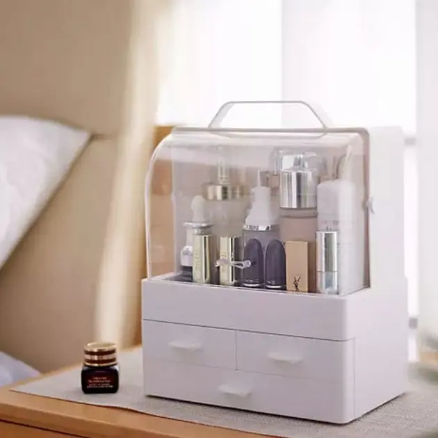 Органайзер для косметики XPRO YM206-2 Three Drawers з 4 секціями великий білий (MER-14975_921) - фото 3