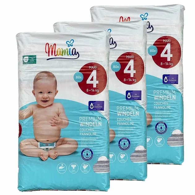 Підгузники Mamia Premium 4 (8-14 кг) 240 шт