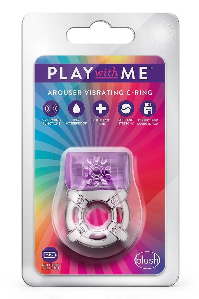 Эрекционное виброкольцо Play With Me One Night Stand Vibrating C-Ring Purple - фото 2