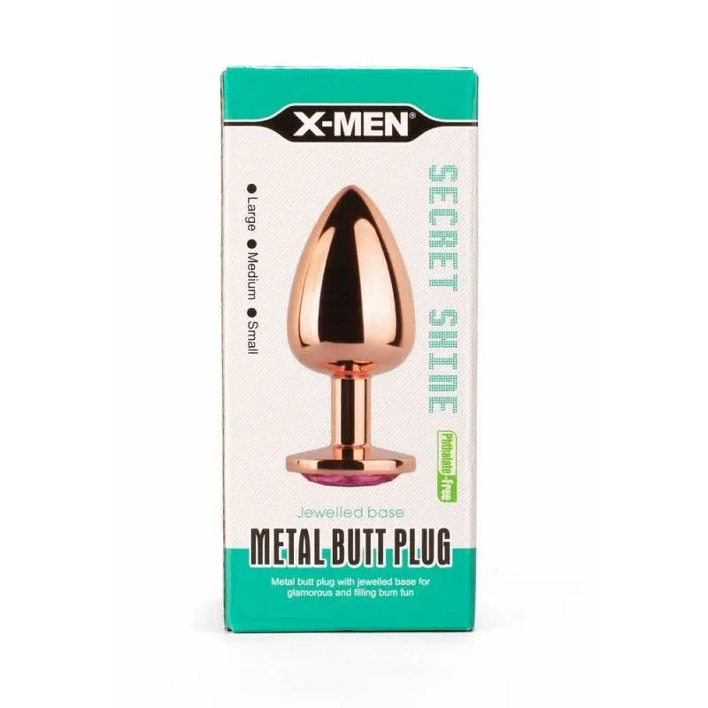 Анальна пробка з кристалом X-Men Secret Shine Pink Jewell, 8,2 см (рожевий) - фото 5