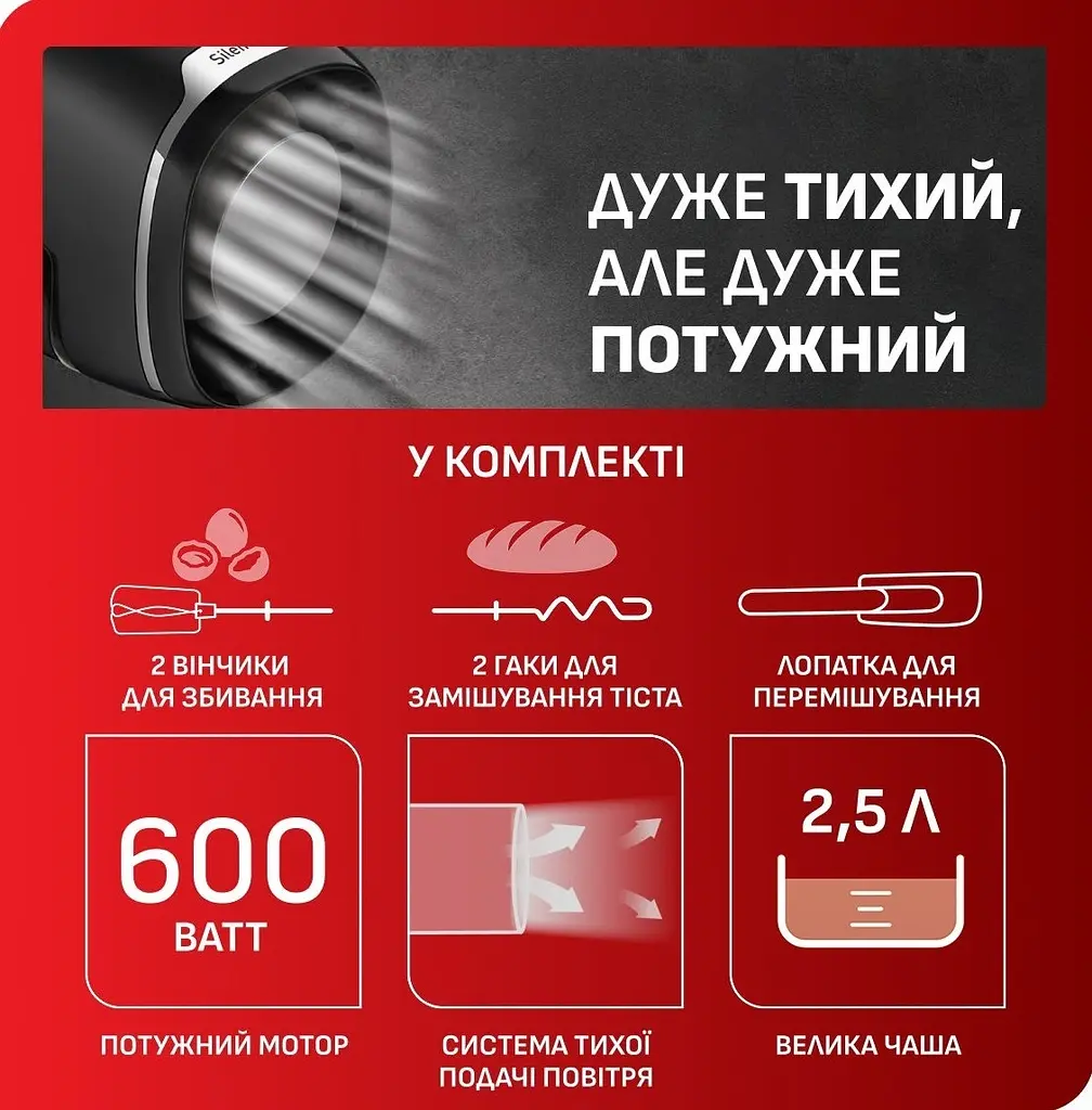 Миксер с чашей Tefal Powermix Silence HT654E38 - фото 4