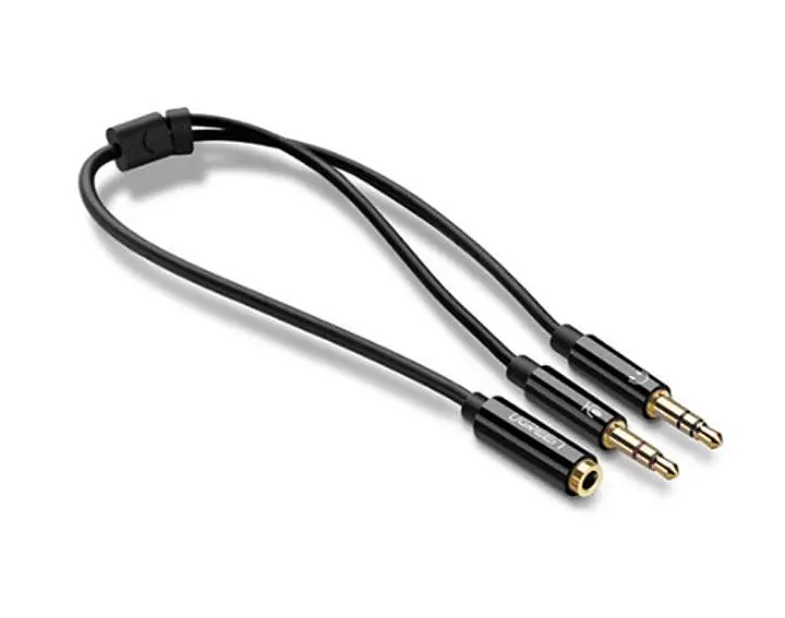 Спліттер UGREEN AV140 перехідник-розгалужувач 3.5мм 2 AM to 3.5 мм AF ABS Black (20898) - фото 5