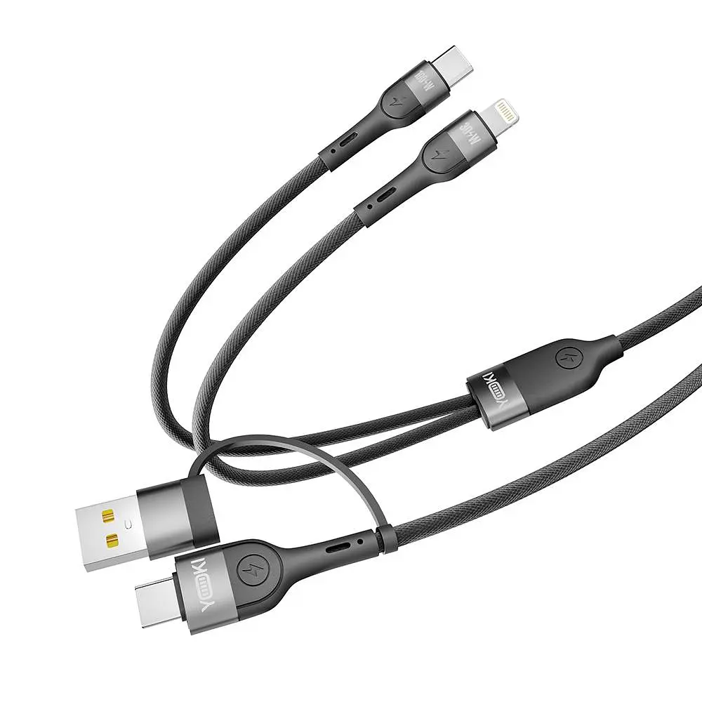 Кабель для заряджання та обміну даними USB Yoki YK-UN91 UNIVERSE USB-A/Type-C to Type-C/Lightning 100W 5A/20V 1.2 m Чорний - фото 5
