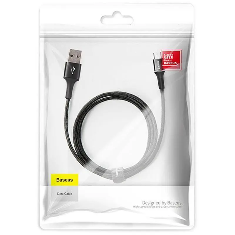 Кабель Baseus Halo Cable USB to Micr USB 3A 1m CAMGH-B01 Black - фото 3