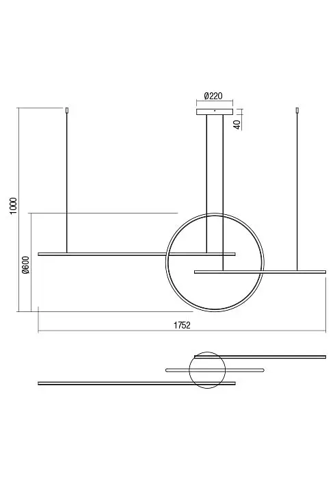 Подвесной светильник Redo GIOTTO SU LED 66W 4000K MBK (4.1.2) 01-1850 - фото 2