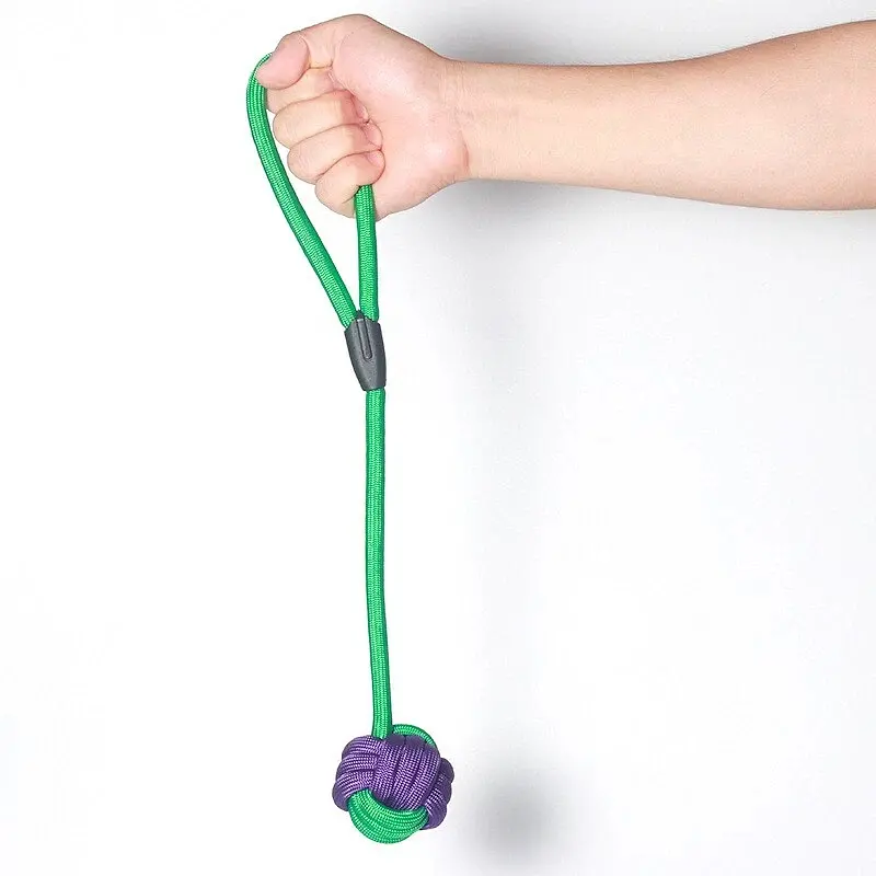 Іграшка для собак Derby Dog Rope Toy - Ball with Long Handle - фото 2
