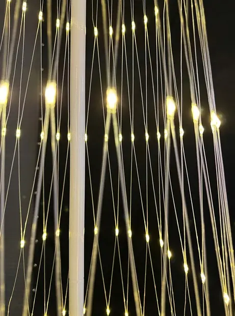 Новорічна конусна ялинка світлодіодна 180см LED гірлянда 320 лампочок Теплий білий, 8 режимів на вулицю - фото 4