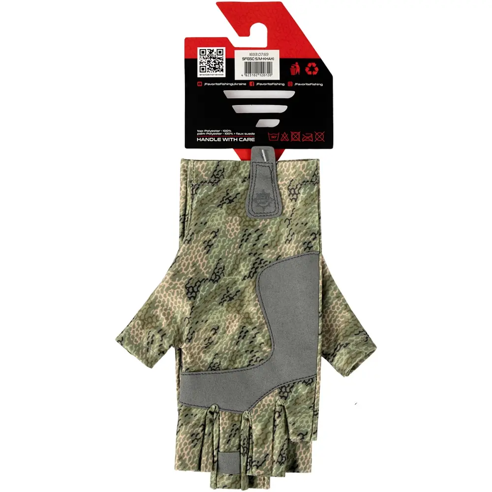 Рукавички Favorite Solar Fishing Gloves 5 Cut L/XL к:khaki - фото 6